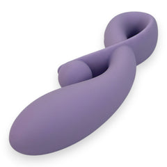 Vibrador doble Rabbit Vibrator Glow & Vibe de silicón suave con estimuladores para punto G y clítoris.