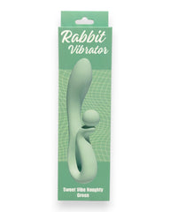 Vibrador doble Rabbit Vibrator Glow & Vibe de silicón suave con estimuladores para punto G y clítoris.