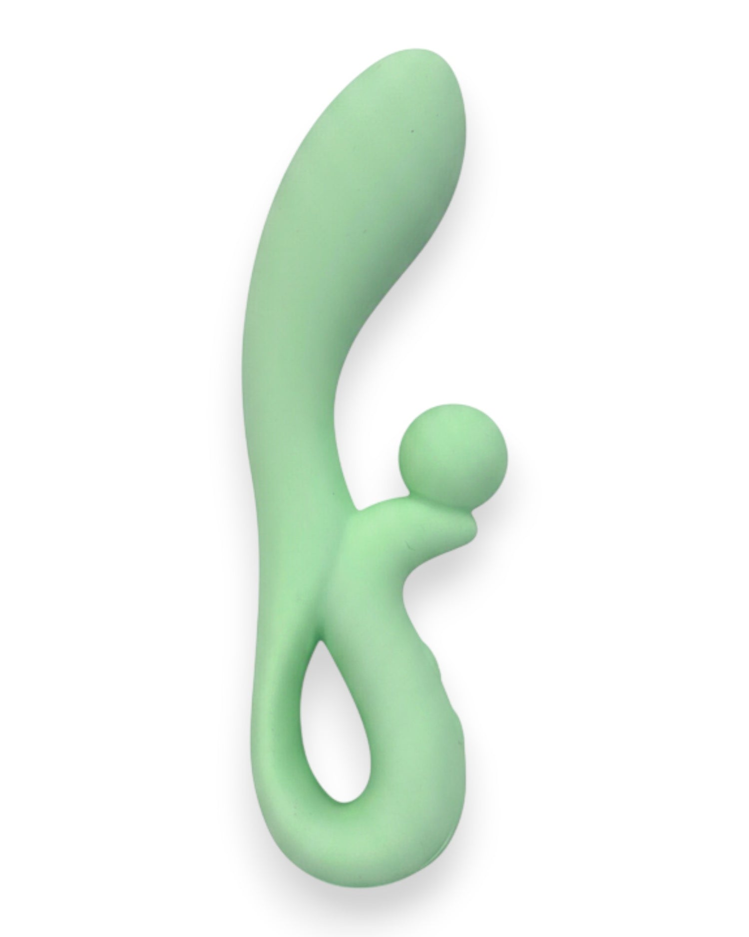 Vibrador doble Rabbit Vibrator Glow & Vibe de silicón suave con estimuladores para punto G y clítoris.