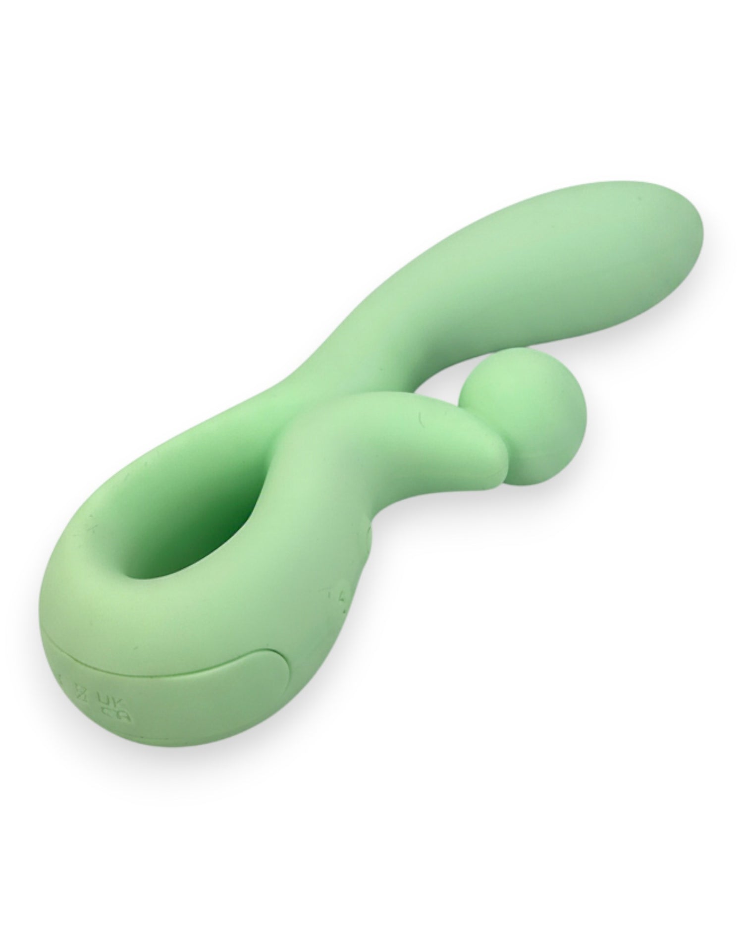 Vibrador doble Rabbit Vibrator Glow & Vibe de silicón suave con estimuladores para punto G y clítoris.