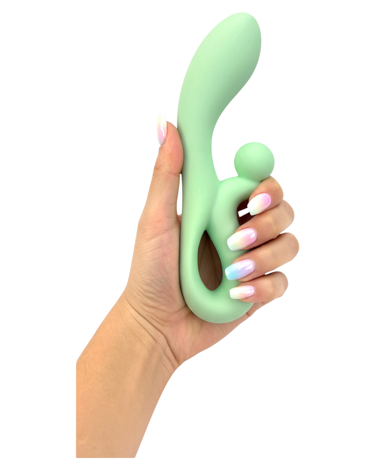 Vibrador doble Rabbit Vibrator Glow & Vibe de silicón suave con estimuladores para punto G y clítoris.