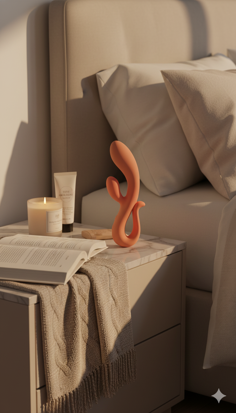 Vibrador doble Glow Rabbit Glow & Vibe con estimuladores de punto G y clítoris, de silicón suave y ergonómico.