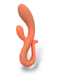 Vibrador doble Glow Rabbit Glow & Vibe con estimuladores de punto G y clítoris, de silicón suave y ergonómico.