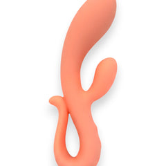 Vibrador doble Glow Rabbit Glow & Vibe con estimuladores de punto G y clítoris, de silicón suave y ergonómico.