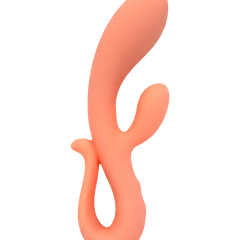 Vibrador doble Glow Rabbit Glow & Vibe con estimuladores de punto G y clítoris, de silicón suave y ergonómico.