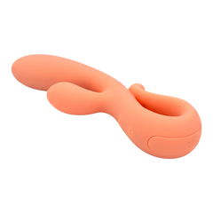 Vibrador doble Glow Rabbit Glow & Vibe con estimuladores de punto G y clítoris, de silicón suave y ergonómico.