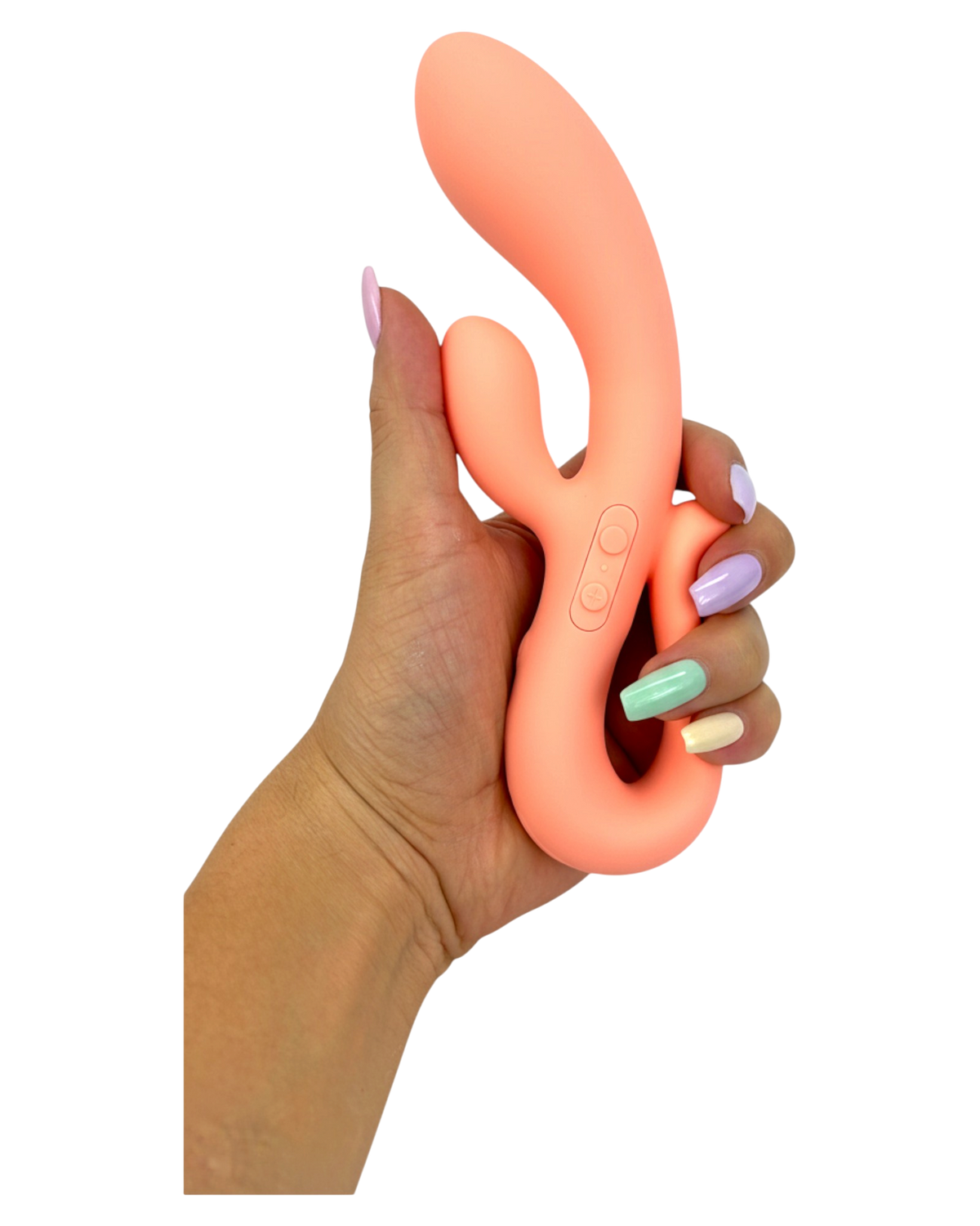 Vibrador doble Glow Rabbit Glow & Vibe con estimuladores de punto G y clítoris, de silicón suave y ergonómico.