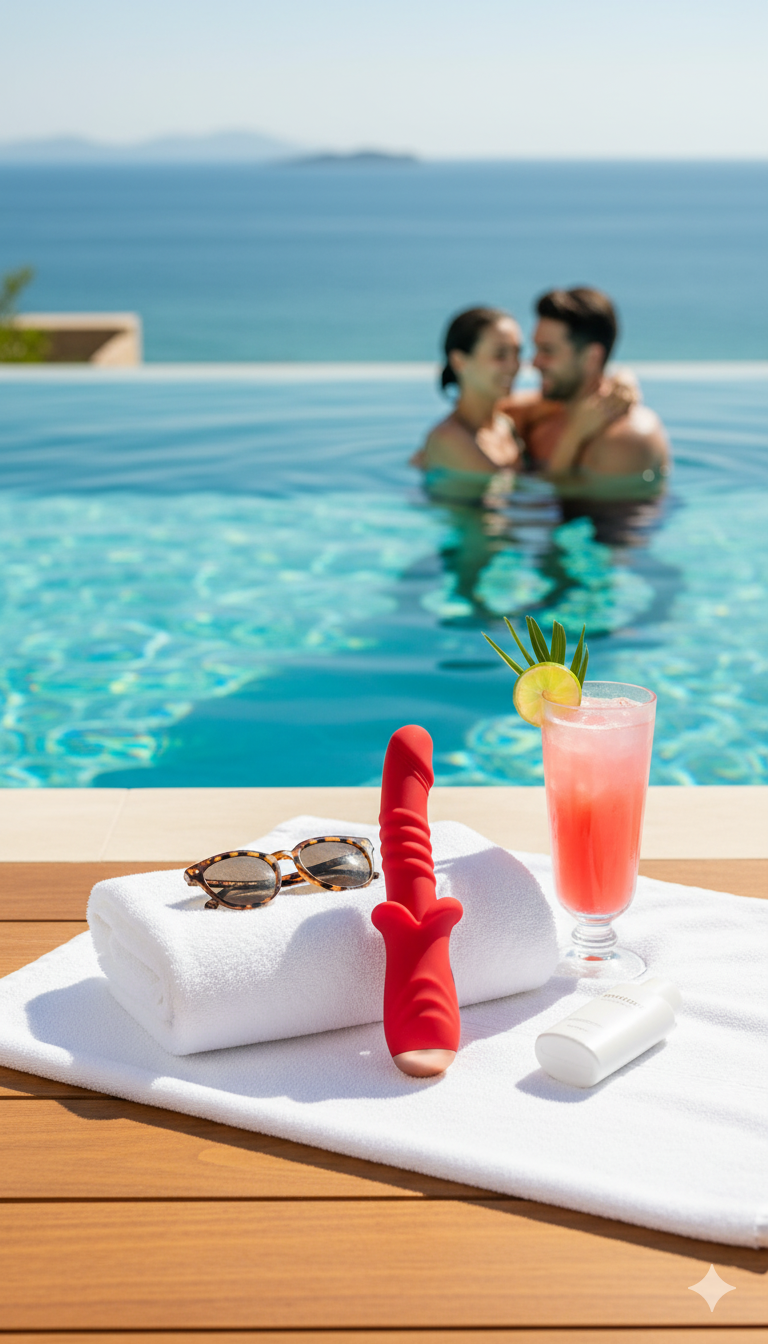Vibrador Glow Burner Glow & Vibe con doble motor y movimiento de pistón, de silicón suave y resistente al agua.