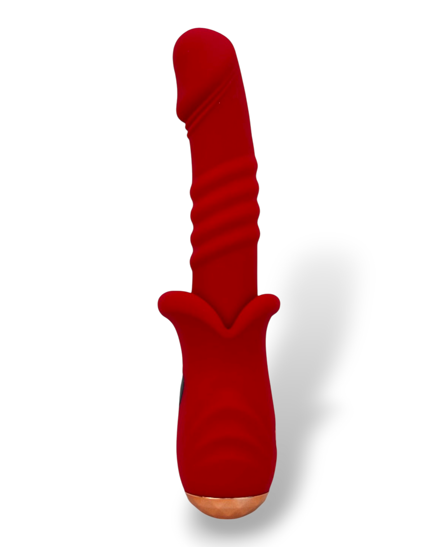 Vibrador Glow Burner Glow & Vibe con doble motor y movimiento de pistón, de silicón suave y resistente al agua.