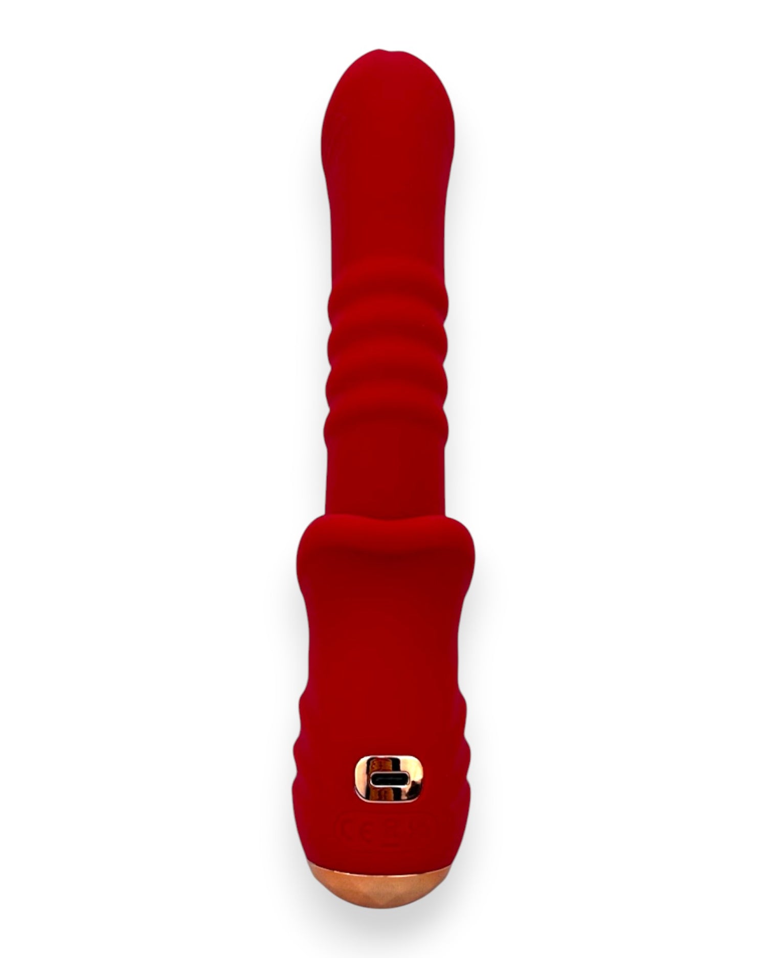 Vibrador Glow Burner Glow & Vibe con doble motor y movimiento de pistón, de silicón suave y resistente al agua.