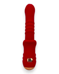 Vibrador Glow Burner Glow & Vibe con doble motor y movimiento de pistón, de silicón suave y resistente al agua.