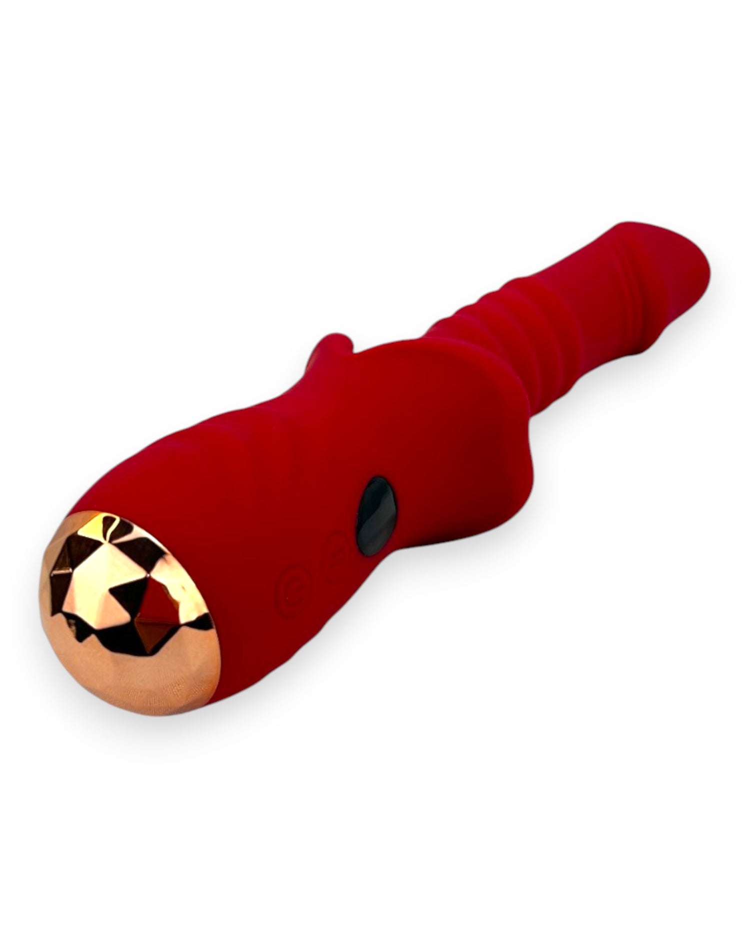 Vibrador Glow Burner Glow & Vibe con doble motor y movimiento de pistón, de silicón suave y resistente al agua.