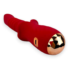 Vibrador Glow Burner Glow & Vibe con doble motor y movimiento de pistón, de silicón suave y resistente al agua.