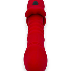 Vibrador Glow Burner Glow & Vibe con doble motor y movimiento de pistón, de silicón suave y resistente al agua.