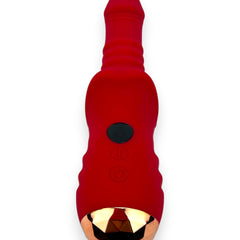 Vibrador Glow Burner Glow & Vibe con doble motor y movimiento de pistón, de silicón suave y resistente al agua.