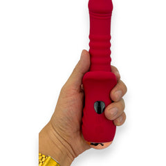 Vibrador Glow Burner Glow & Vibe con doble motor y movimiento de pistón, de silicón suave y resistente al agua.