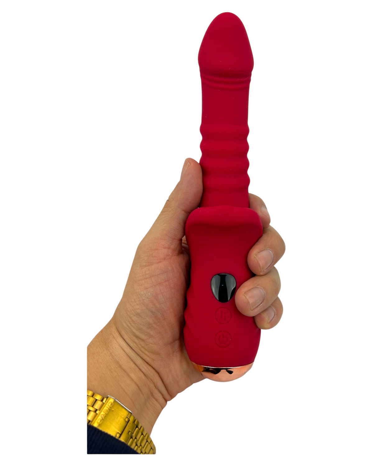 Vibrador Glow Burner Glow & Vibe con doble motor y movimiento de vibración, de silicón suave