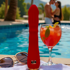 Vibrador Ignite Crystal Glow & Vibe con función térmica, anillo deslizante de balines y 9 modos de vibración.