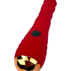 Vibrador Ignite Crystal Glow & Vibe con función térmica, anillo deslizante de balines y 9 modos de vibración.