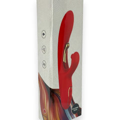 Vibrador Luxe Stick Glow & Vibe con doble estimulación para punto G y clítoris, 9 funciones y diseño elegante.