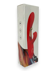 Vibrador Luxe Stick Glow & Vibe con doble estimulación para punto G y clítoris, 9 funciones y diseño elegante.