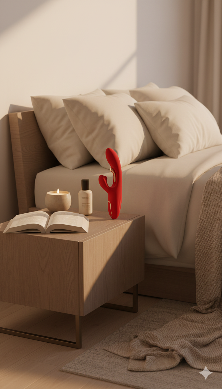 Vibrador Luxe Stick Glow & Vibe con doble estimulación para punto G y clítoris, 9 funciones y diseño elegante.