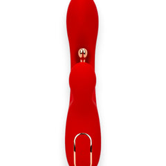 Vibrador Luxe Stick Glow & Vibe con doble estimulación para punto G y clítoris, 9 funciones y diseño elegante.