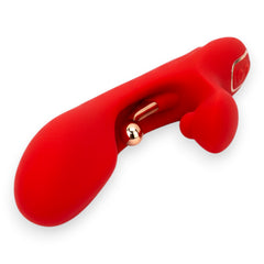 Vibrador Luxe Stick Glow & Vibe con doble estimulación para punto G y clítoris, 9 funciones y diseño elegante.