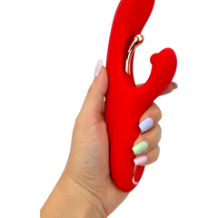 Vibrador Luxe Stick Glow & Vibe con doble estimulación para punto G y clítoris, 9 funciones y diseño elegante.