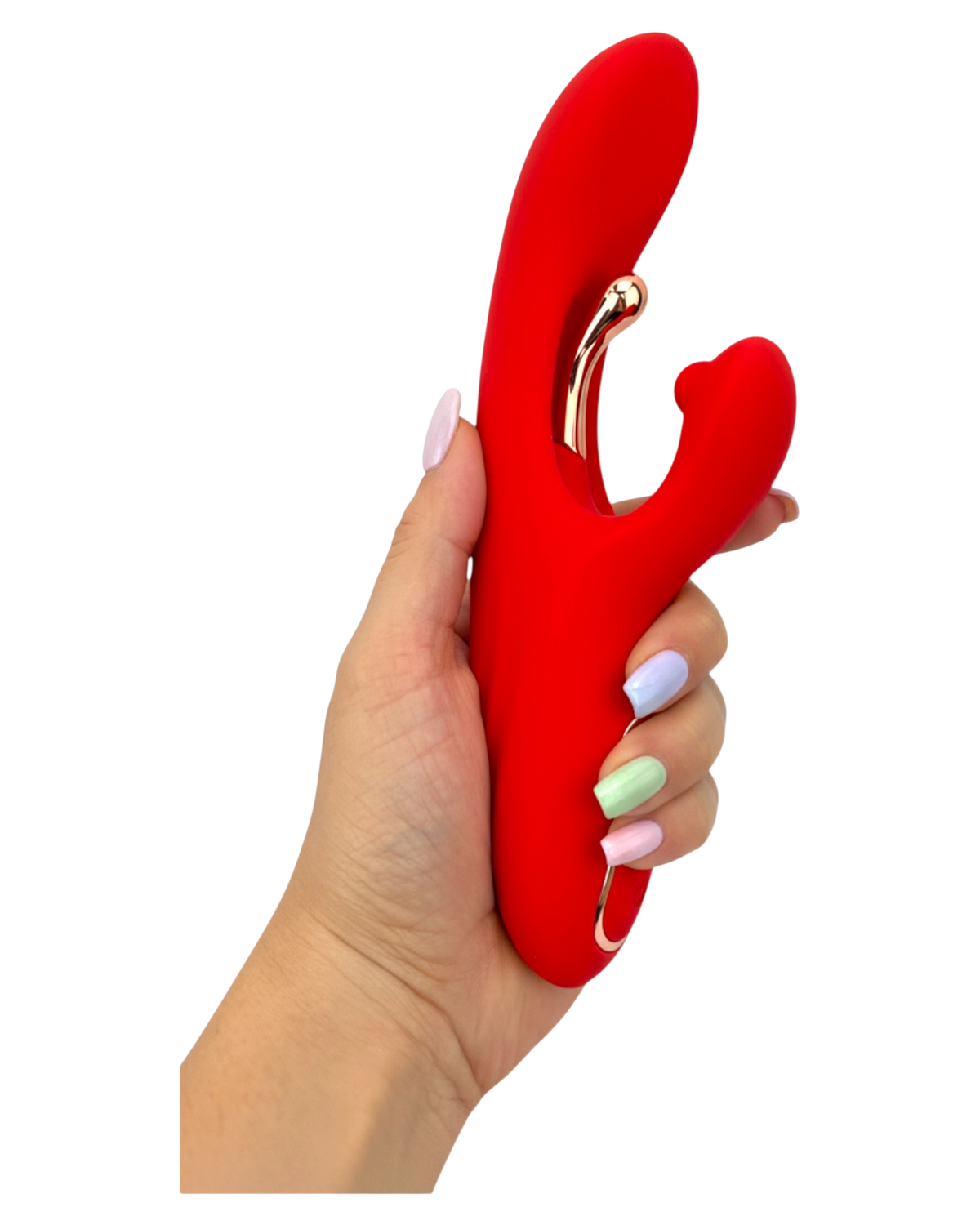 Vibrador Luxe Stick Glow & Vibe con doble estimulación para punto G y clítoris, 9 funciones y diseño elegante.