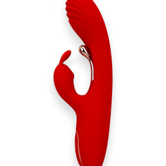 Vibrador Ruby Pulse Glow & Vibe con succionador tipo conejo y estimulador móvil de punto G.
