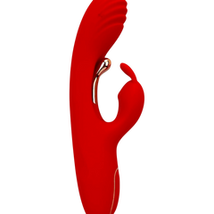 Vibrador Ruby Pulse Glow & Vibe con succionador tipo conejo y estimulador móvil de punto G.