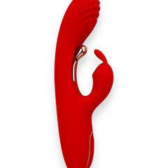 Vibrador Ruby Pulse Glow & Vibe con succionador tipo conejo y estimulador móvil de punto G.