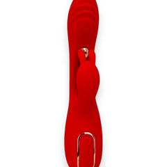 Vibrador Ruby Pulse Glow & Vibe con succionador tipo conejo y estimulador móvil de punto G.