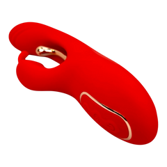 Vibrador Ruby Pulse Glow & Vibe con succionador tipo conejo y estimulador móvil de punto G.