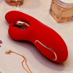 Vibrador Ruby Pulse Glow & Vibe con succionador tipo conejo y estimulador móvil de punto G.