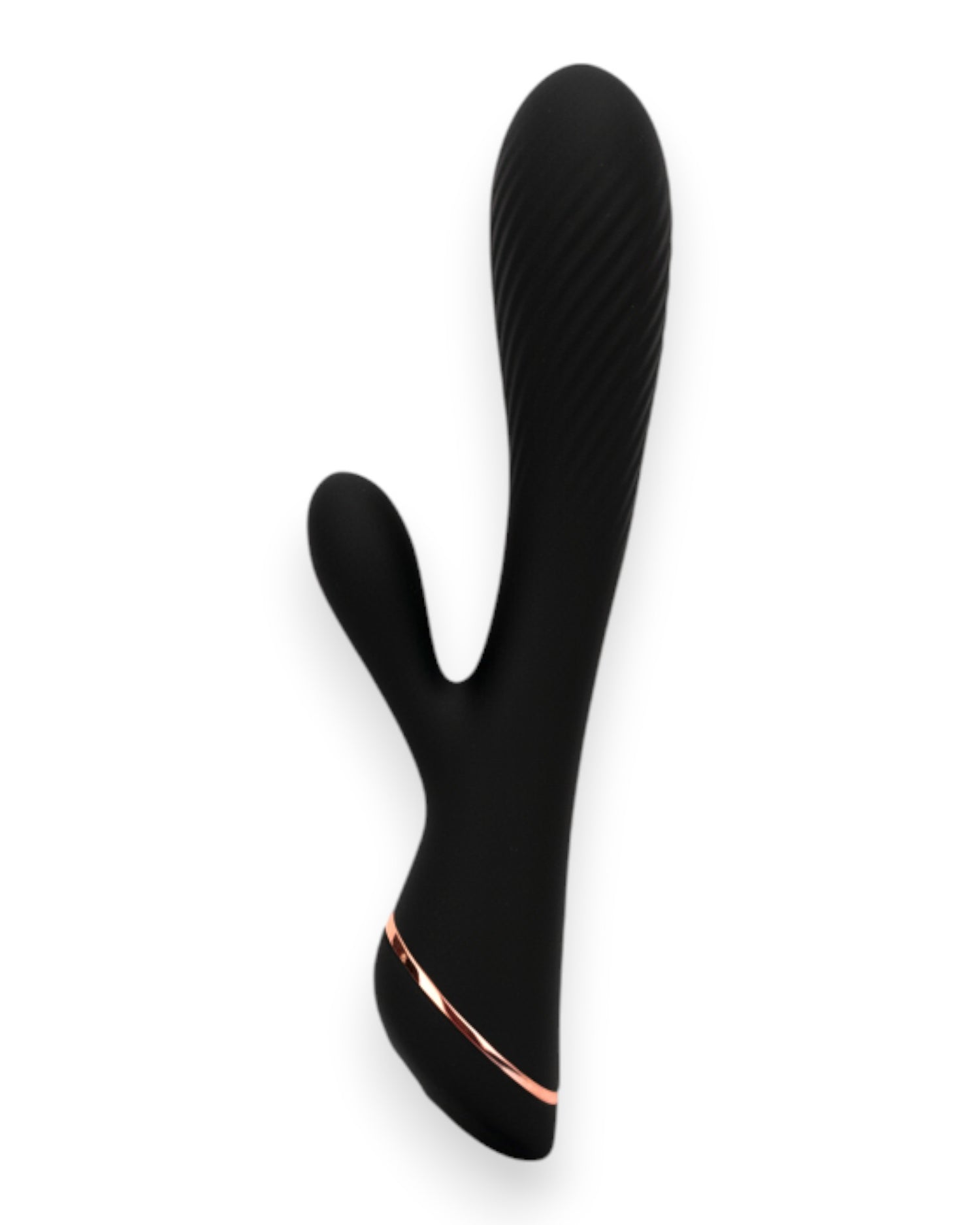 Vibrador Black Pulse Glow & Vibe con doble estimulación de punto G y clítoris, recargable y resistente al agua.