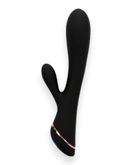 Vibrador Black Pulse Glow & Vibe con doble estimulación de punto G y clítoris, recargable y resistente al agua.