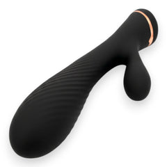 Vibrador Black Pulse Glow & Vibe con doble estimulación de punto G y clítoris, recargable y resistente al agua.