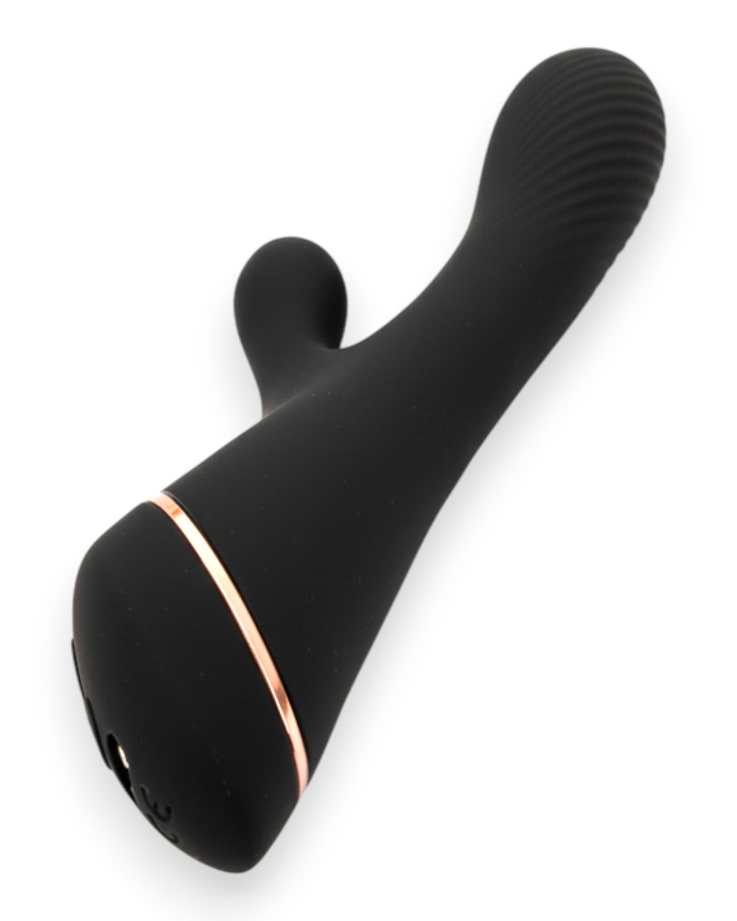 Vibrador Black Pulse Glow & Vibe con doble estimulación de punto G y clítoris, recargable y resistente al agua.