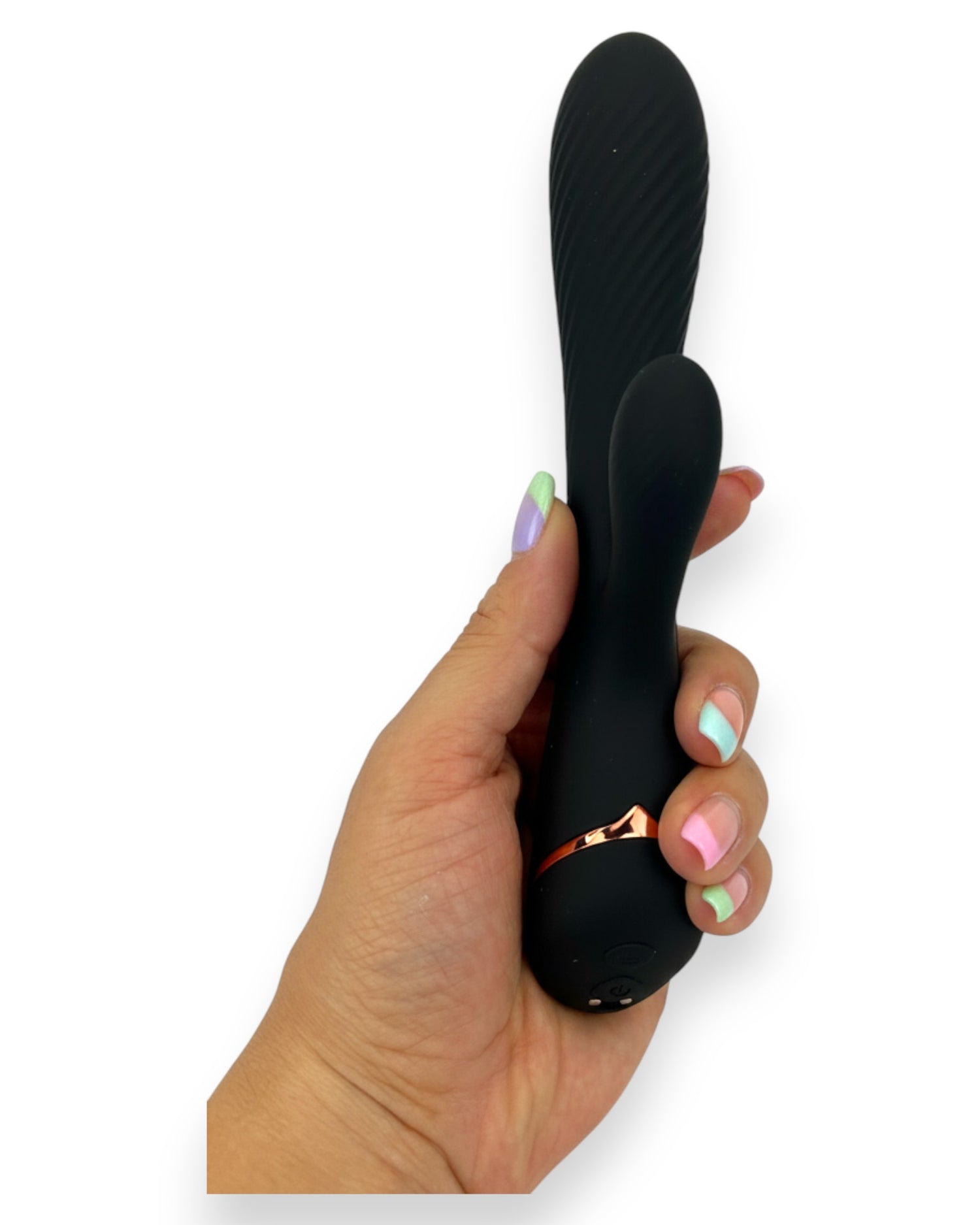 Vibrador Black Pulse Glow & Vibe con doble estimulación de punto G y clítoris, recargable y resistente al agua.