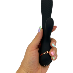 Vibrador Black Pulse Glow & Vibe con doble estimulación de punto G y clítoris, recargable