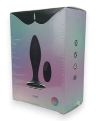Noir Pulse Glow & Vibe, dilatador anal con control remoto, 10 funciones y carga magnética, hecho de silicón suave y elegante.