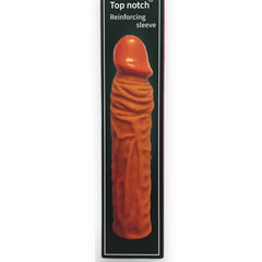 Titan Skin Sleeve Glow & Vibe, funda extensora de pene con textura realista de Magic Flesh y 4 cm de extensión.