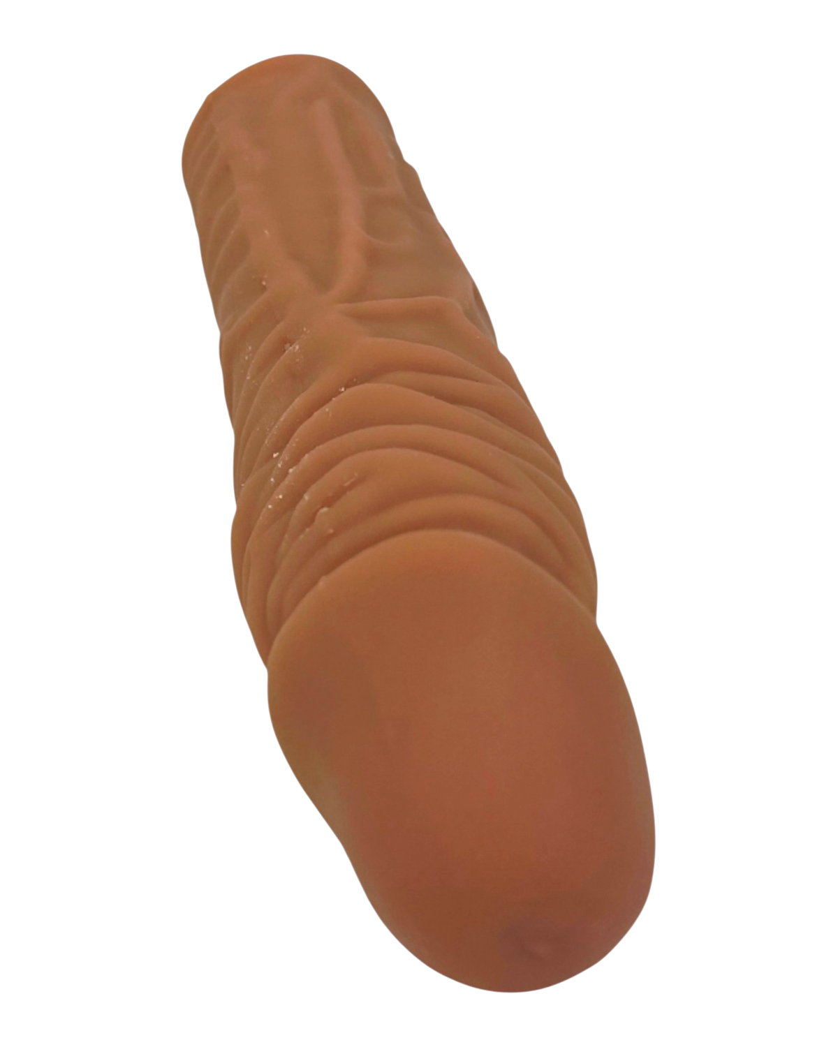 Titan Skin Sleeve Glow & Vibe, funda extensora de pene con textura realista de Magic Flesh y 4 cm de extensión.