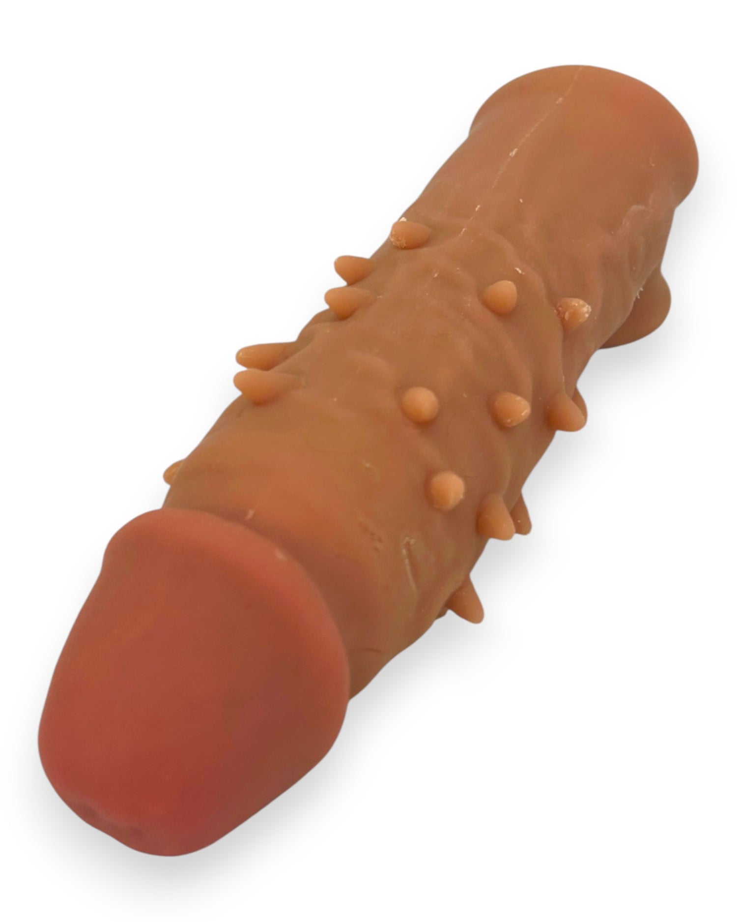 Power Core Sleeve Glow & Vibe, funda extensora de Magic Flesh con soporte para testículos y textura realista.