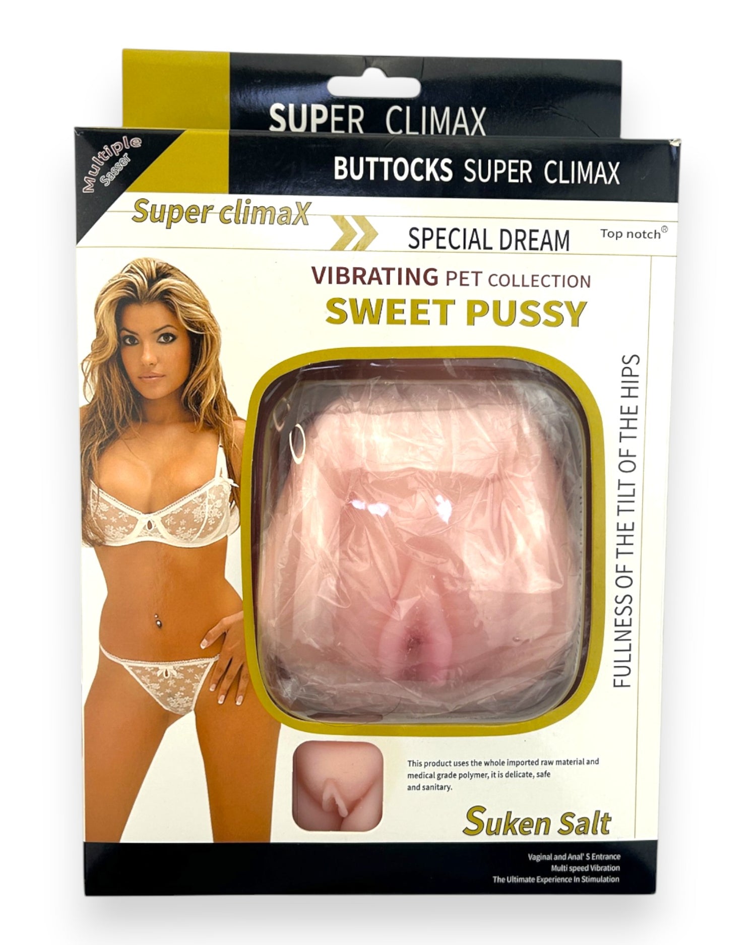 Soft Fantasy Butt Deluxe Glow & Vibe, masturbador realista con textura Magic Flesh y vibración controlada por cable.