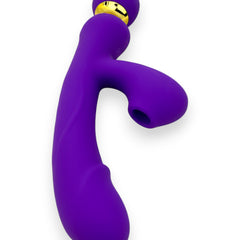 Vibrador Lusty Ring con succión, punto G y plug anal, diseño elegante Glow & Vibe.