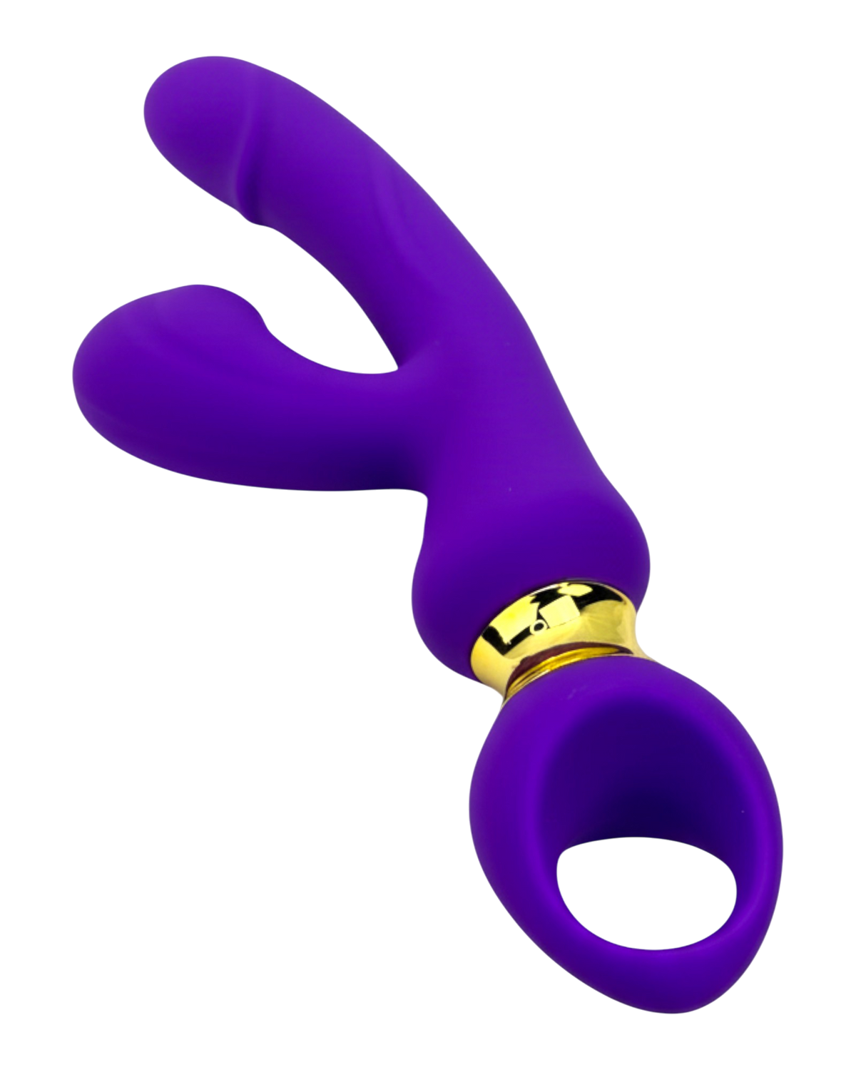 Vibrador Lusty Ring con succión, punto G y plug anal, diseño elegante Glow & Vibe.