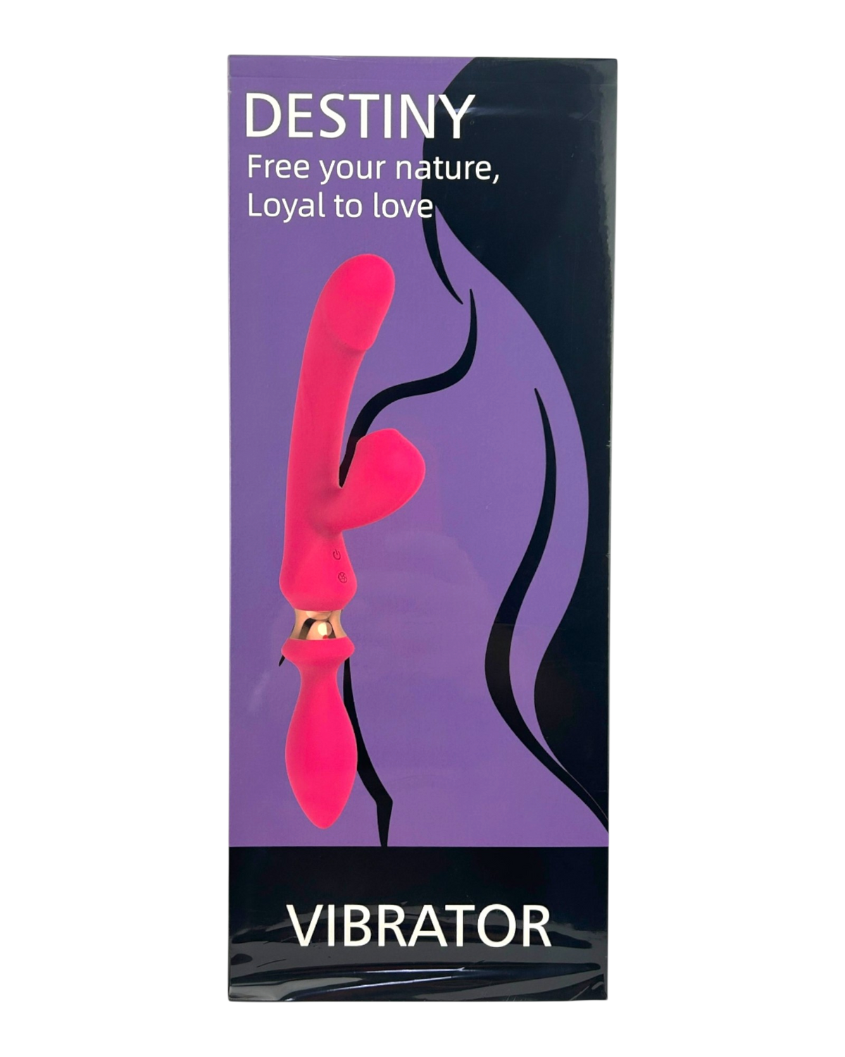 Vibrador Intense Destiny con succión clitorial, punto G y plug anal integrado Glow & Vibe.